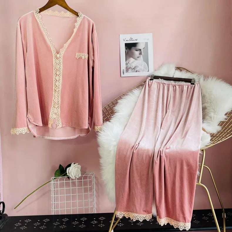 Pajamas Set Casual Velour Sleepwear Women 2 Pieces PJS Suit 2021 Autumn New Pyjamas Shirt&Pants Loose Lounge Wear Home Clothes
Pajamas Set Casual Velour Sleepwear Women 2 Pieces PJS Suit 2021 Autumn New Pyjamas Shirt&Pants Loose Lounge Wear Home Clothes
