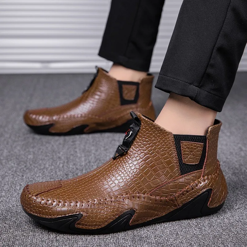 Men's Spring And Autumn Short Boots Cowhide Split Outdoor Sports Shoes Non-slip Men's Hiking Work Shoes Winter Warm Plush Boots 
Men's Spring And Autumn Short Boots Cowhide Split Outdoor Sports Shoes Non-slip Men's Hiking Work Shoes Winter Warm Plush Boots