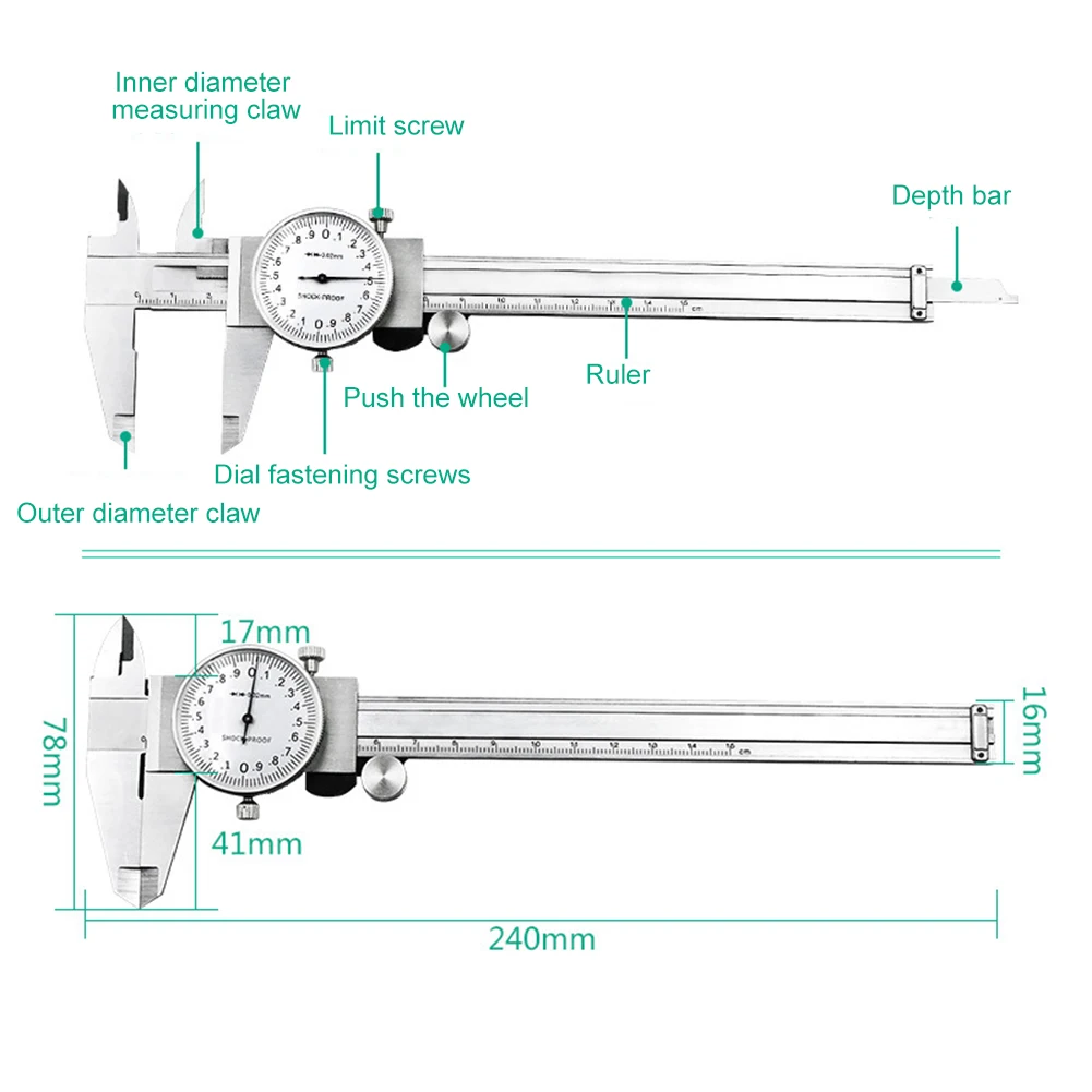 0-150mm Industrial Workshop Practical Measuring Tools Easy Read Dial Caliper Adjustable Stainless Steel Multifunction Portable
0-150mm Industrial Workshop Practical Measuring Tools Easy Read Dial Caliper Adjustable Stainless Steel Multifunction Portable
