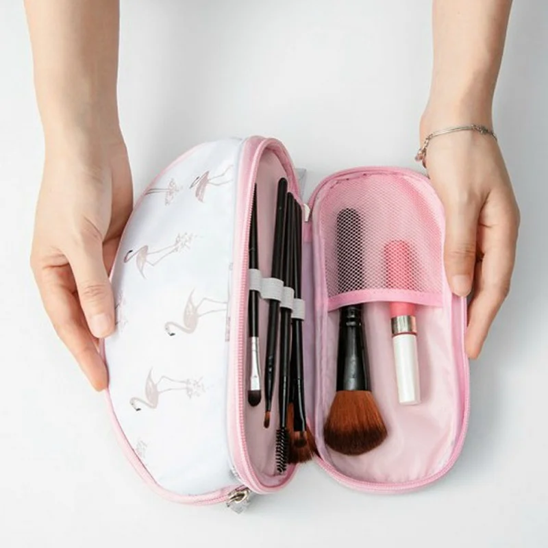 Makeup Storage Handbag Portable Printing Cosmetic Bag Large Capacity Double Layer Orgnazer | Дом и сад