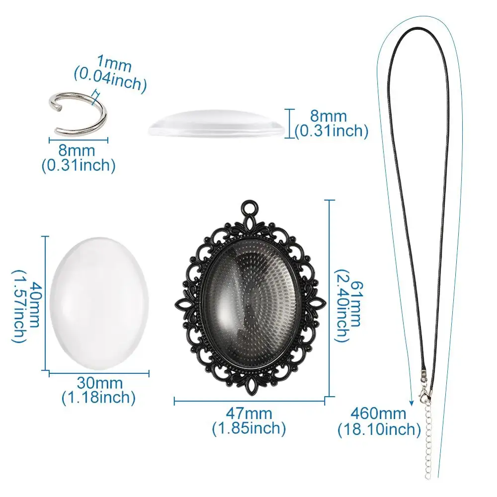 DIY Necklace Making with Pendant Cabochon Settings Oval Glass Cabochons and Waxed Polyester Cord Antique Silver 32pcs/set
DIY Necklace Making with Pendant Cabochon Settings Oval Glass Cabochons and Waxed Polyester Cord Antique Silver 32pcs/set