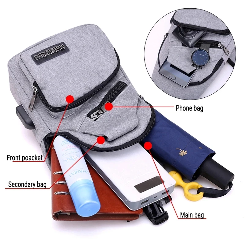 Bag for Men Shoulder Bags USB Charging Crossbody Bags Men Anti Theft Chest Bag School Summer Short Trip Messengers Bag
Bag for Men Shoulder Bags USB Charging Crossbody Bags Men Anti Theft Chest Bag School Summer Short Trip Messengers Bag