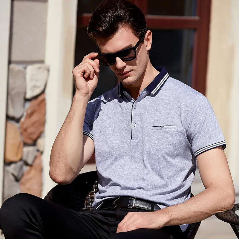 Polo Shirt Men 2020 Striped Color Matching Lapel Cotton Short Sleeve Polo shirts British style Business Casual Men's Top 
Polo Shirt Men 2020 Striped Color Matching Lapel Cotton Short Sleeve Polo shirts British style Business Casual Men's Top