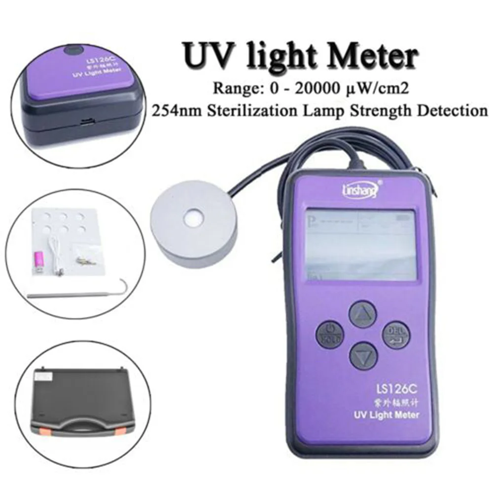Portable UV Intensity Meter UV Light Meter Tester with Bluetooth UV Radiometer LS126C Measuring Range 0 to 20000 uW/cm2
Portable UV Intensity Meter UV Light Meter Tester with Bluetooth UV Radiometer LS126C Measuring Range 0 to 20000 uW/cm2