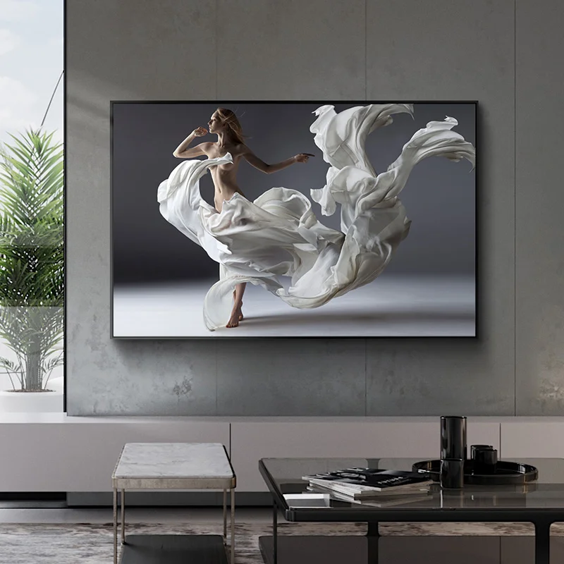 

постеры на стену картины для интерьера плакаты на стену танец женщина скандинавский Плакат Белый Черный масляная живопись холст настенное искусство для гостиной печать домашний декор
