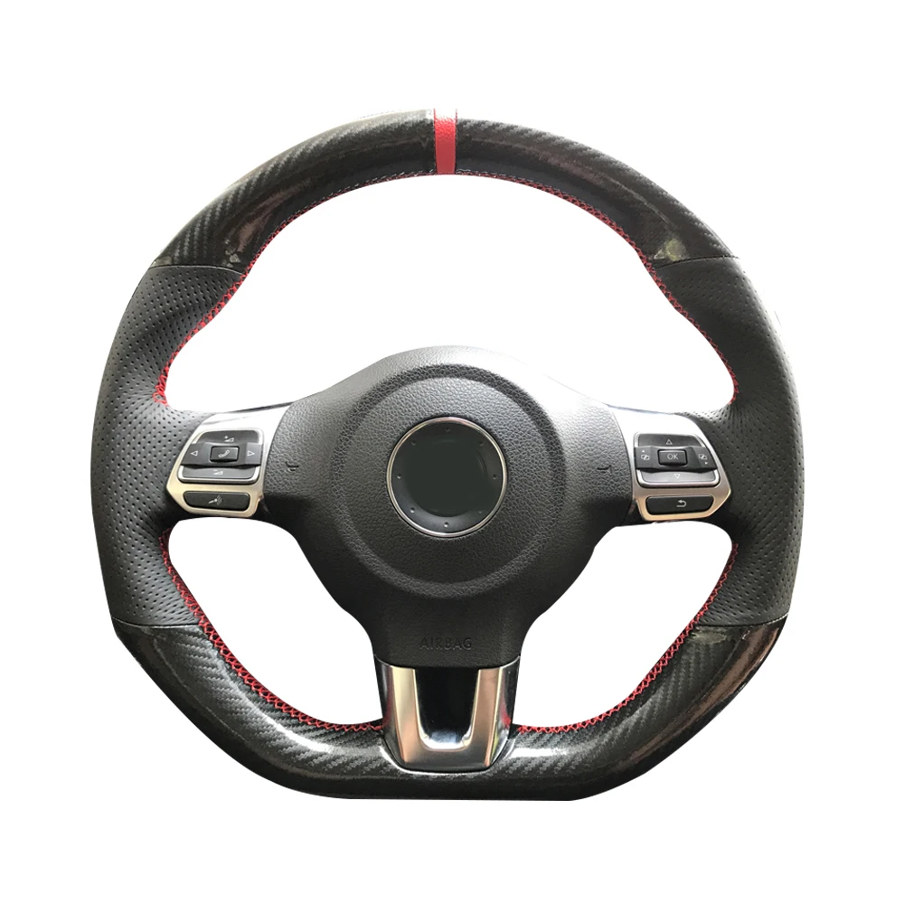 Чехол для руля из углеродного волокна и кожи с отверстиями для Volkswagen Golf 6 GTI MK6 Polo GTI Scirocco R
Чехол для руля из углеродного волокна и кожи с отверстиями для Volkswagen Golf 6 GTI MK6 Polo GTI Scirocco R