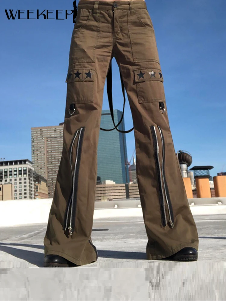 Weekeep Gothic Punk Jeans Women High Waist Patchwork Zipper Straight Cargo Pants Baggy 90s Streetwear Autumn Y2k Ladies Trousers
Weekeep Gothic Punk Jeans Women High Waist Patchwork Zipper Straight Cargo Pants Baggy 90s Streetwear Autumn Y2k Ladies Trousers