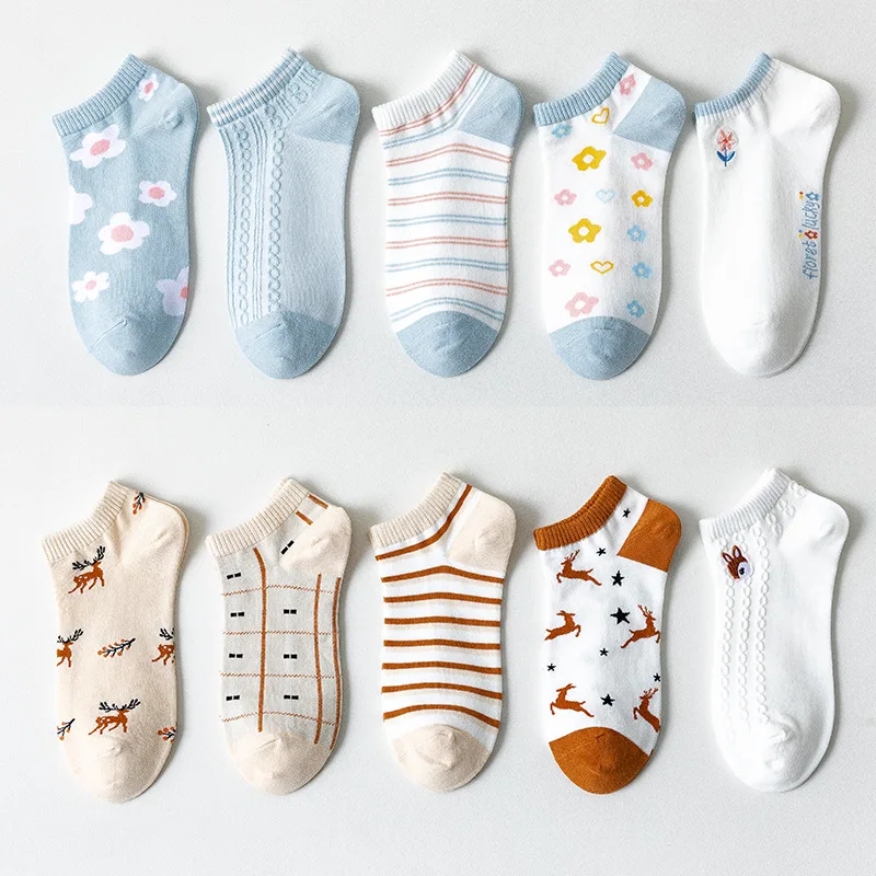 5 Pairs of Spring and Summer Socks Female Bright Color Series Cute Fruit Bee College Style Embroidery White Printing Socks sock
5 Pairs of Spring and Summer Socks Female Bright Color Series Cute Fruit Bee College Style Embroidery White Printing Socks sock