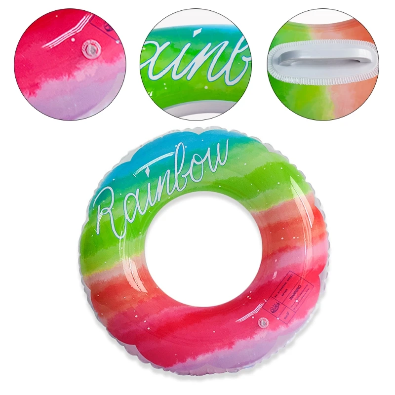 Rainbow Swimming Ring Thickene Thickened PVC Summer Party Beach Accessory Toy Buoy Mattress Thickened Outdoor Activities
Rainbow Swimming Ring Thickene Thickened PVC Summer Party Beach Accessory Toy Buoy Mattress Thickened Outdoor Activities