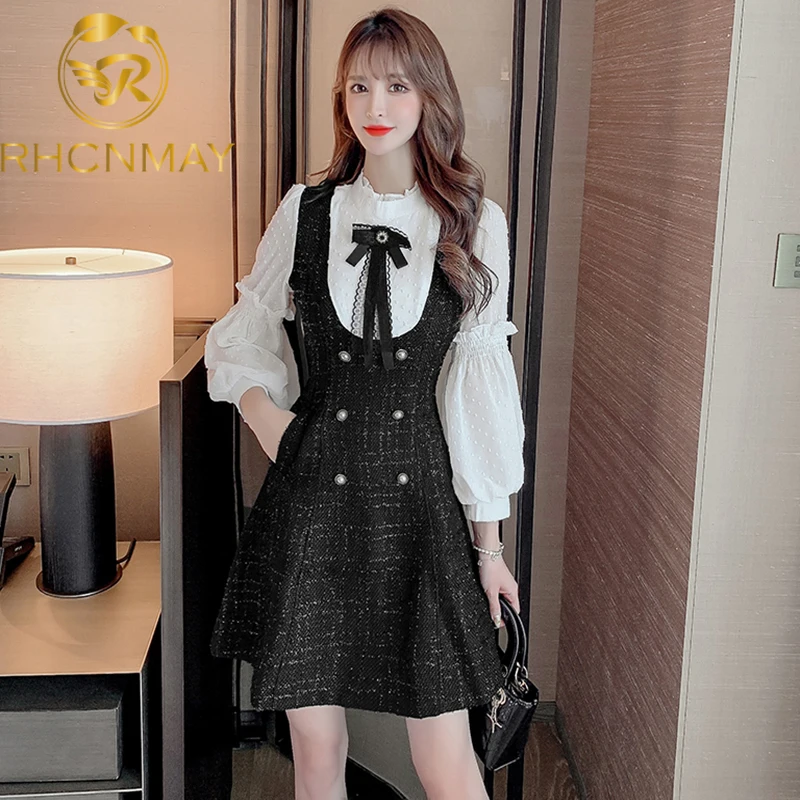 New Women Dress 2021 Spring Autumn French Elegant Female Chiffon Woolen Stitching Design Lace Collar Fake Two-Piece Vestido
New Women Dress 2021 Spring Autumn French Elegant Female Chiffon Woolen Stitching Design Lace Collar Fake Two-Piece Vestido