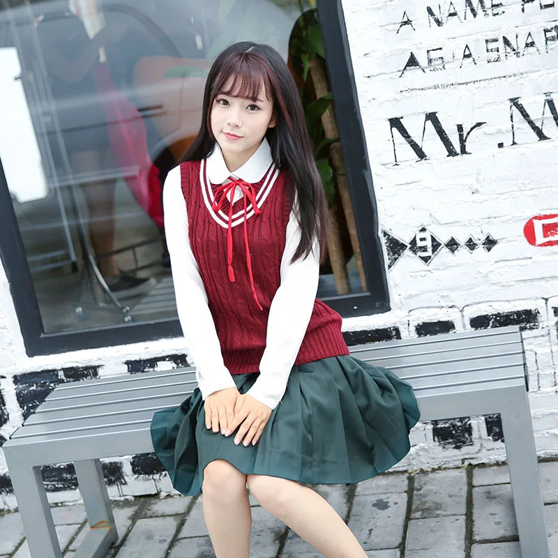 New Arrival Sailor Suit School Uniform Sets Jk School Uniforms For Girls White Shirt And Vest Green Skirt Suits Student Cosplay
New Arrival Sailor Suit School Uniform Sets Jk School Uniforms For Girls White Shirt And Vest Green Skirt Suits Student Cosplay