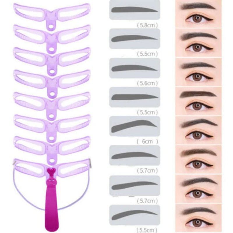 8 in1 Eyebrow Shaping Template Reusable Helper Eyebrow Stencils Kit Grooming Card Eyebrow Defining Makeup Tools
8 in1 Eyebrow Shaping Template Reusable Helper Eyebrow Stencils Kit Grooming Card Eyebrow Defining Makeup Tools