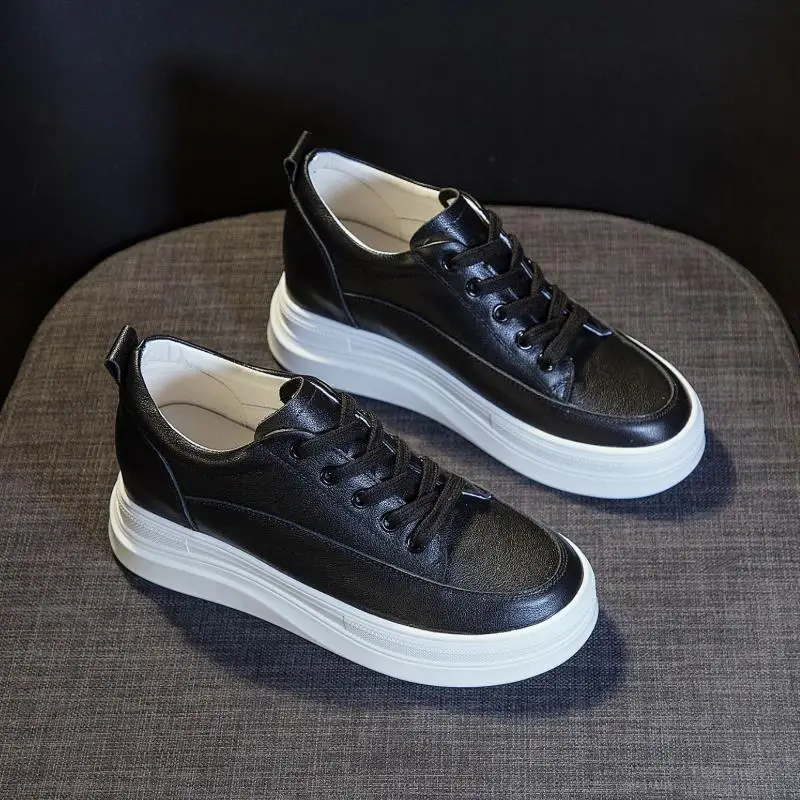 Tuyoki New Woman Shoes Cow Leather Round Toe Thick Bottom Women Sneakers Fashion Cool Ladies Shoes Footwear Size 34-40
Tuyoki New Woman Shoes Cow Leather Round Toe Thick Bottom Women Sneakers Fashion Cool Ladies Shoes Footwear Size 34-40