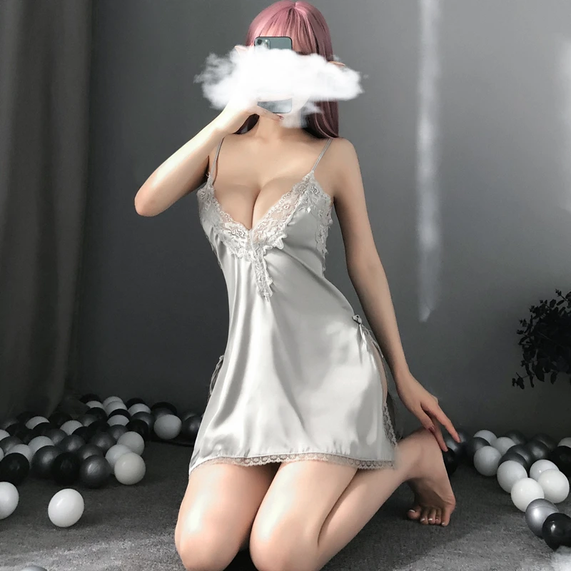 Women's Underwear Gorgeous Sexy Lingerie Lace Cut Out Nightgowns Deep V Open Back Velvet Stra Nightdress Home Wear Autumn Winter
Women's Underwear Gorgeous Sexy Lingerie Lace Cut Out Nightgowns Deep V Open Back Velvet Stra Nightdress Home Wear Autumn Winter