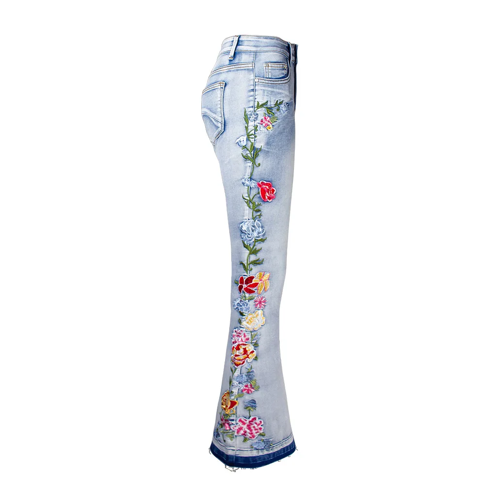 Flared heavy industry 3D embroidery jeans flared pants large women's wear
Flared heavy industry 3D embroidery jeans flared pants large women's wear