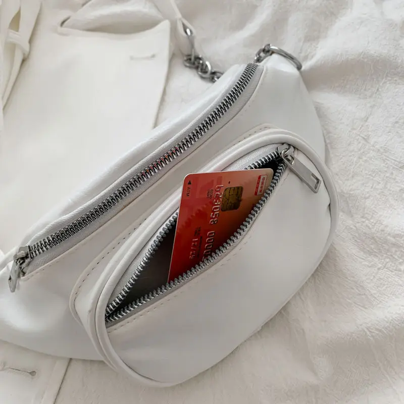 Women Waist Bag Fashion Leather Belt Chest Bag Chain Fanny Packs for Women Black Solid Double Zipper Banana BumBag Phone Pouch
Women Waist Bag Fashion Leather Belt Chest Bag Chain Fanny Packs for Women Black Solid Double Zipper Banana BumBag Phone Pouch