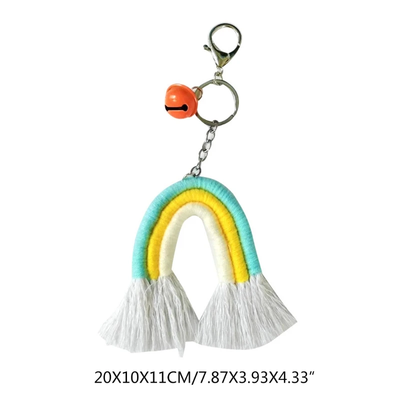 Weaving Rainbow Keychains Macrame Bag Charm Car Hanging Jewelry Gifts for Women Boho Handmade Key Holder Keyring
Weaving Rainbow Keychains Macrame Bag Charm Car Hanging Jewelry Gifts for Women Boho Handmade Key Holder Keyring