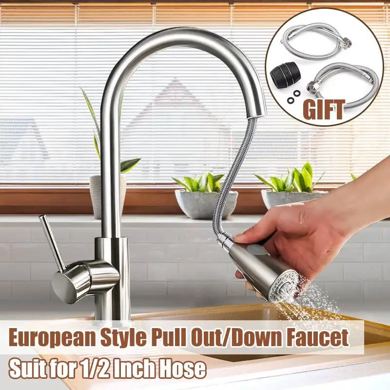 Kitchen Faucet Stainless Steel Brushed Nickel Mixer Faucet Single Hole Pull Out Spout Kitchen Sink Mixer Tap Stream Sprayer Head
Kitchen Faucet Stainless Steel Brushed Nickel Mixer Faucet Single Hole Pull Out Spout Kitchen Sink Mixer Tap Stream Sprayer Head