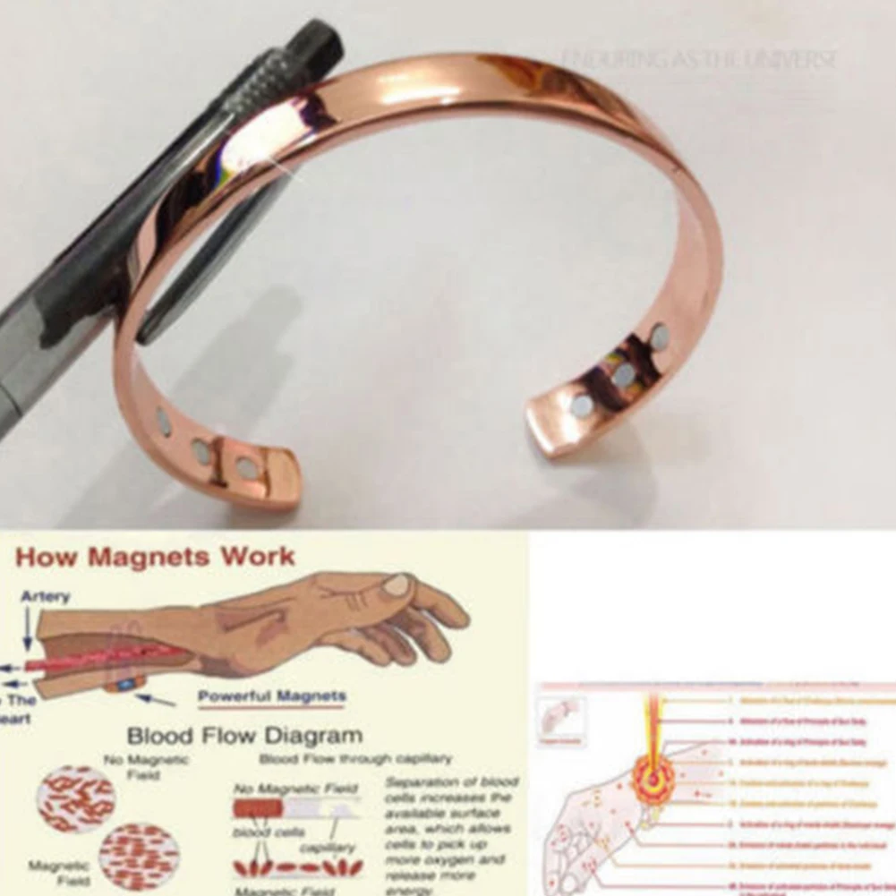 Винтажный Гладкий магнитный браслет лечебный биотерапевтический для облегчения
