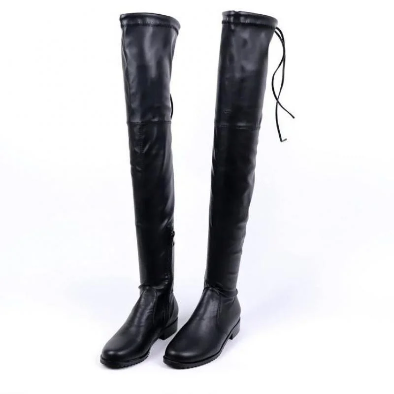 Winter Autumn Flat Bottomed Elastic Over The Knee Black Lace-up Suede Boots Vintage Shoes Woman Botas De Mujer
Winter Autumn Flat Bottomed Elastic Over The Knee Black Lace-up Suede Boots Vintage Shoes Woman Botas De Mujer