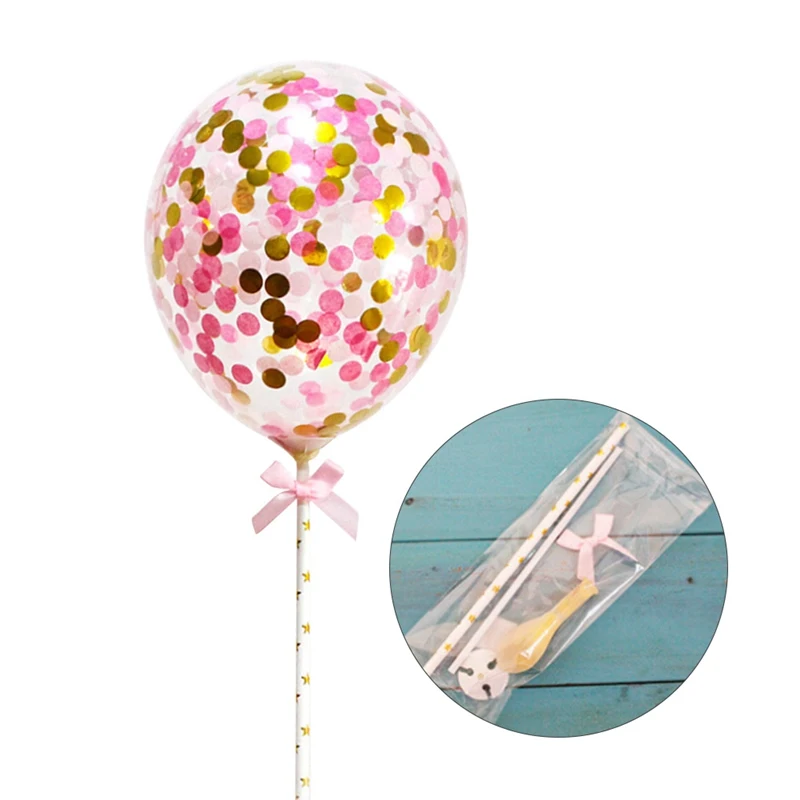 1pc 5inch Confetti Balloon Cake Topper Decoration with Paper Straw Ribbon Table Baby Shower One Birthday Wedding Party Supplies 
1pc 5inch Confetti Balloon Cake Topper Decoration with Paper Straw Ribbon Table Baby Shower One Birthday Wedding Party Supplies