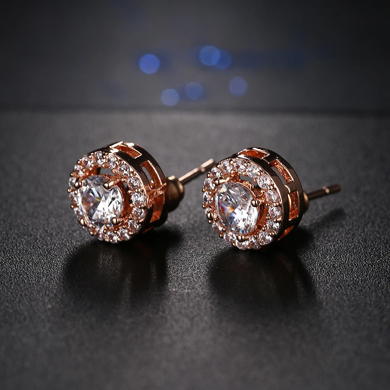 Luxury Round Shape Zircon Stud Earrings Brilliant Bridal Engagement Elegant Wedding Party Wearing Jewelry For Women Fine Gift
Luxury Round Shape Zircon Stud Earrings Brilliant Bridal Engagement Elegant Wedding Party Wearing Jewelry For Women Fine Gift