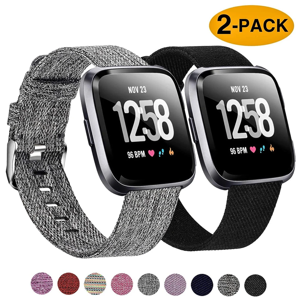 

Bands Compatible for Fitbit Versa 2 strap Woven Fabric correa for Fitbit Versa2 Versa Lite band Breathable cinturini armband