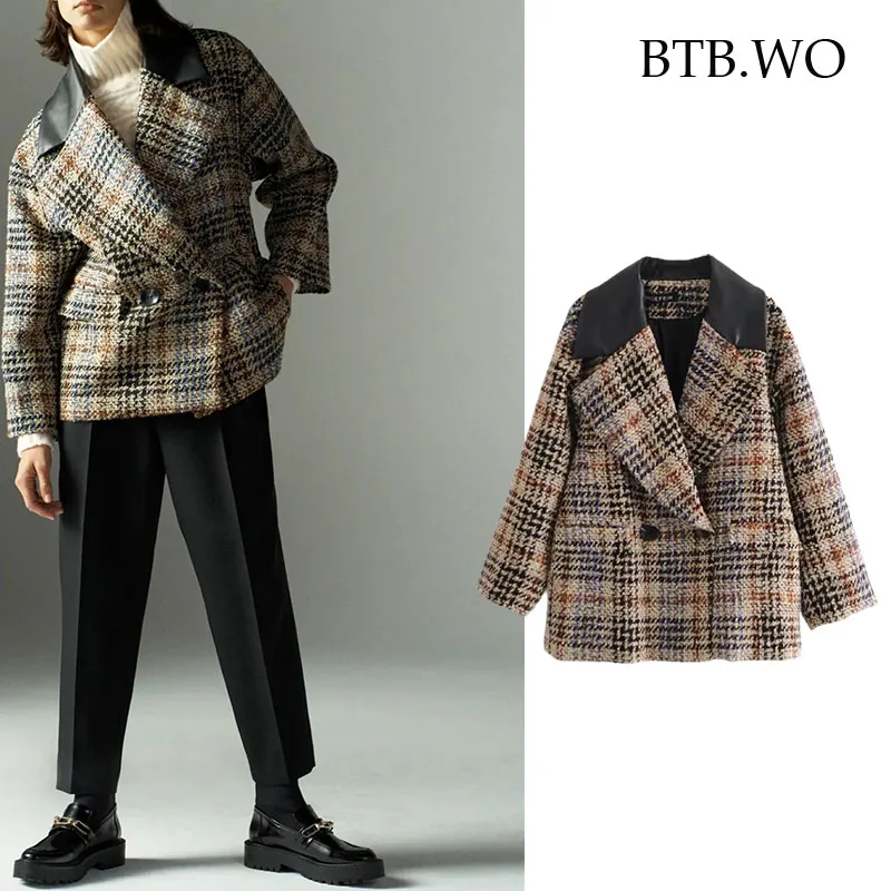 BTB.WO Za Women Blazer 2021 Fashion Metal Double Breasted Casual Blazer Coat Woman Office Vintage Outerwear Chic Slim Tops
BTB.WO Za Women Blazer 2021 Fashion Metal Double Breasted Casual Blazer Coat Woman Office Vintage Outerwear Chic Slim Tops