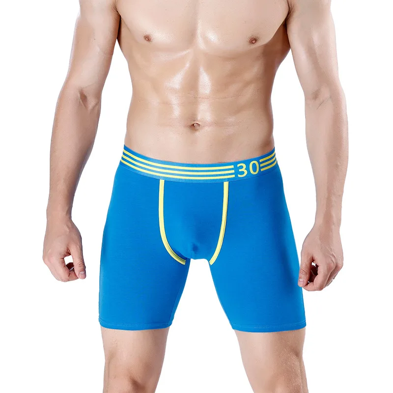 2 pack men cotton High elasticity long leg boxers mid-waist mens boxer briefs coton boxershorts panties trunk underwear | Мужская одежда