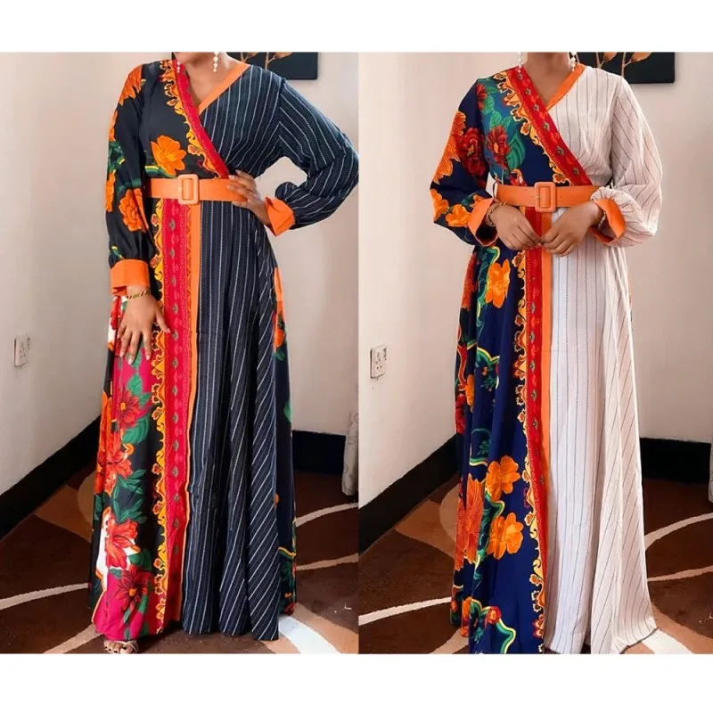 African Dresses For Women 2022 Spring Autumn New Fashion Ankara Robes Print V Neck Maxi Dresses Muslim Femme Clothes Vestidos
African Dresses For Women 2022 Spring Autumn New Fashion Ankara Robes Print V Neck Maxi Dresses Muslim Femme Clothes Vestidos