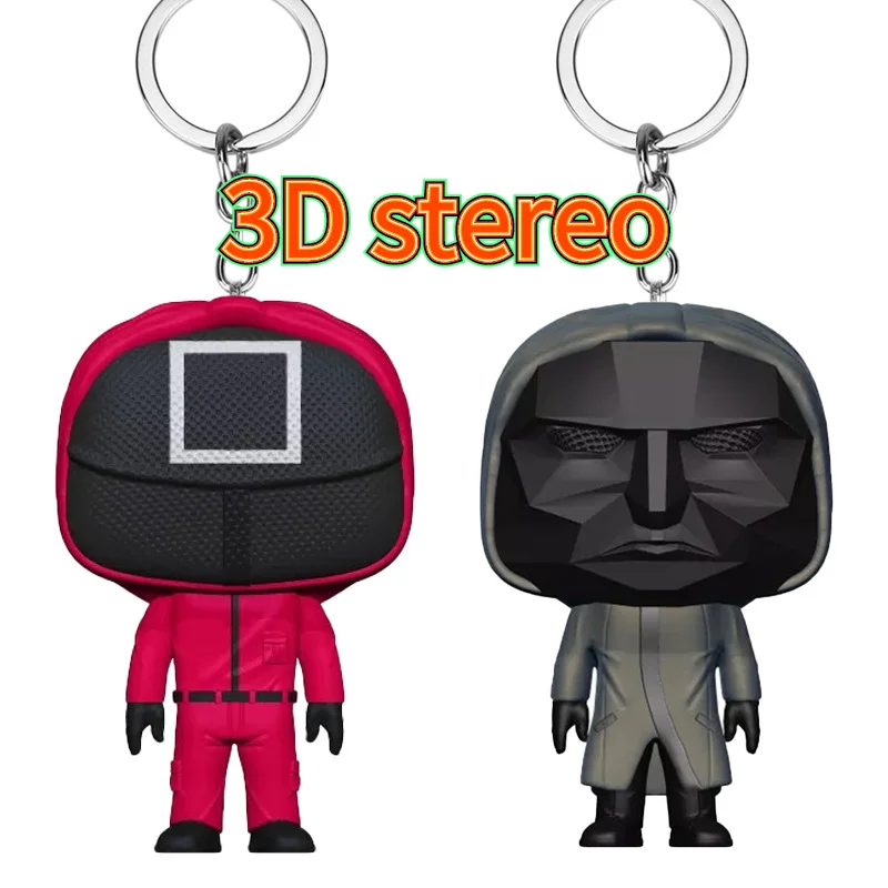 Squid Game Figures Mask Keychain Charms Accessories Round Six Cosplay Keychains for Ladies Women Men Kids Key Chain Toys Gift
Squid Game Figures Mask Keychain Charms Accessories Round Six Cosplay Keychains for Ladies Women Men Kids Key Chain Toys Gift