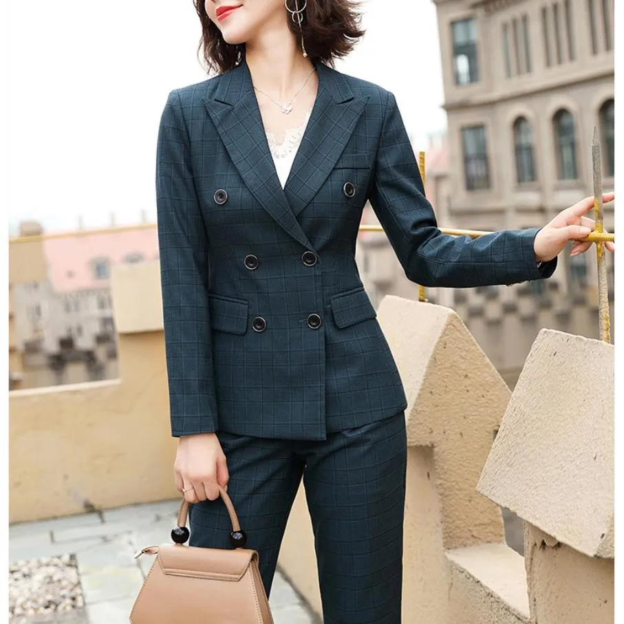 Spring Autumn Fashion Women's Blazer And Pant Suits Professional Cultivation Pink Green Office Lady Double Breasted Two Pieces
Spring Autumn Fashion Women's Blazer And Pant Suits Professional Cultivation Pink Green Office Lady Double Breasted Two Pieces