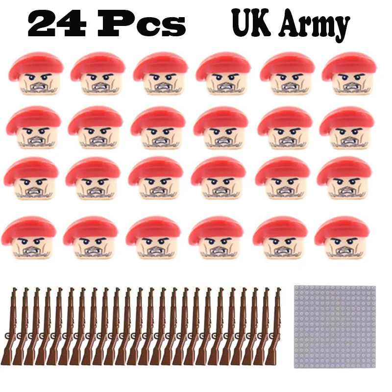 Kids Toys 24pcs/lot Mini Military Figures Building Blocks Set Multinational Forces Soldiers Weapon Accessories Army Guns Bricks
Kids Toys 24pcs/lot Mini Military Figures Building Blocks Set Multinational Forces Soldiers Weapon Accessories Army Guns Bricks