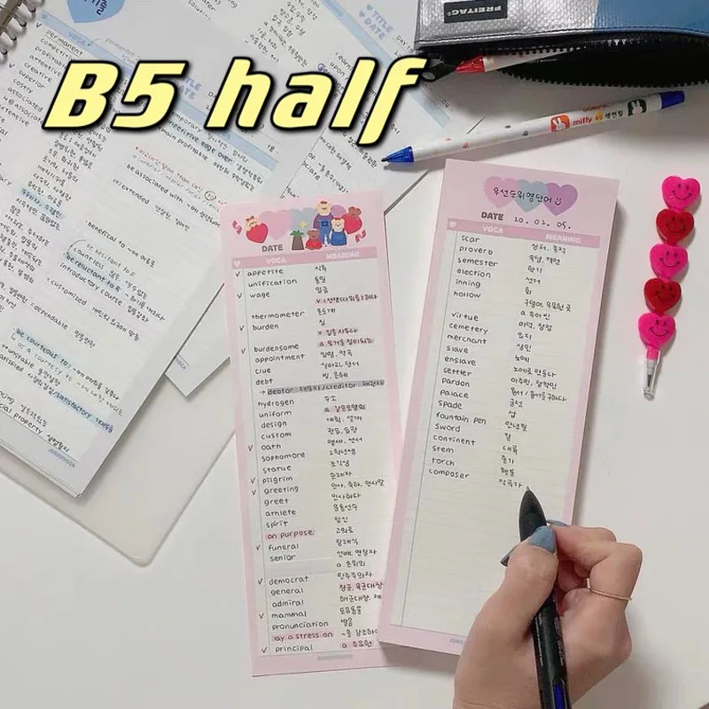 Sharkbang B5 Half Memo Pads Stationery Notes 50 30 Sheets Heart Gird Line English Words Notebook Paperlaria Small Books Papers
Sharkbang B5 Half Memo Pads Stationery Notes 50 30 Sheets Heart Gird Line English Words Notebook Paperlaria Small Books Papers