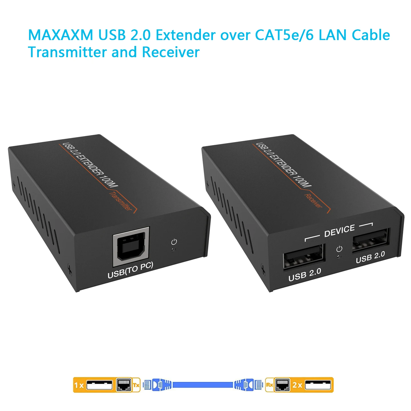 Удлинитель MAXAXM USB 2,0, кабель CAT5e/6 LAN, расстояние передачи 100 м, скорость передачи 480Mbps
Удлинитель MAXAXM USB 2,0, кабель CAT5e/6 LAN, расстояние передачи 100 м, скорость передачи 480Mbps