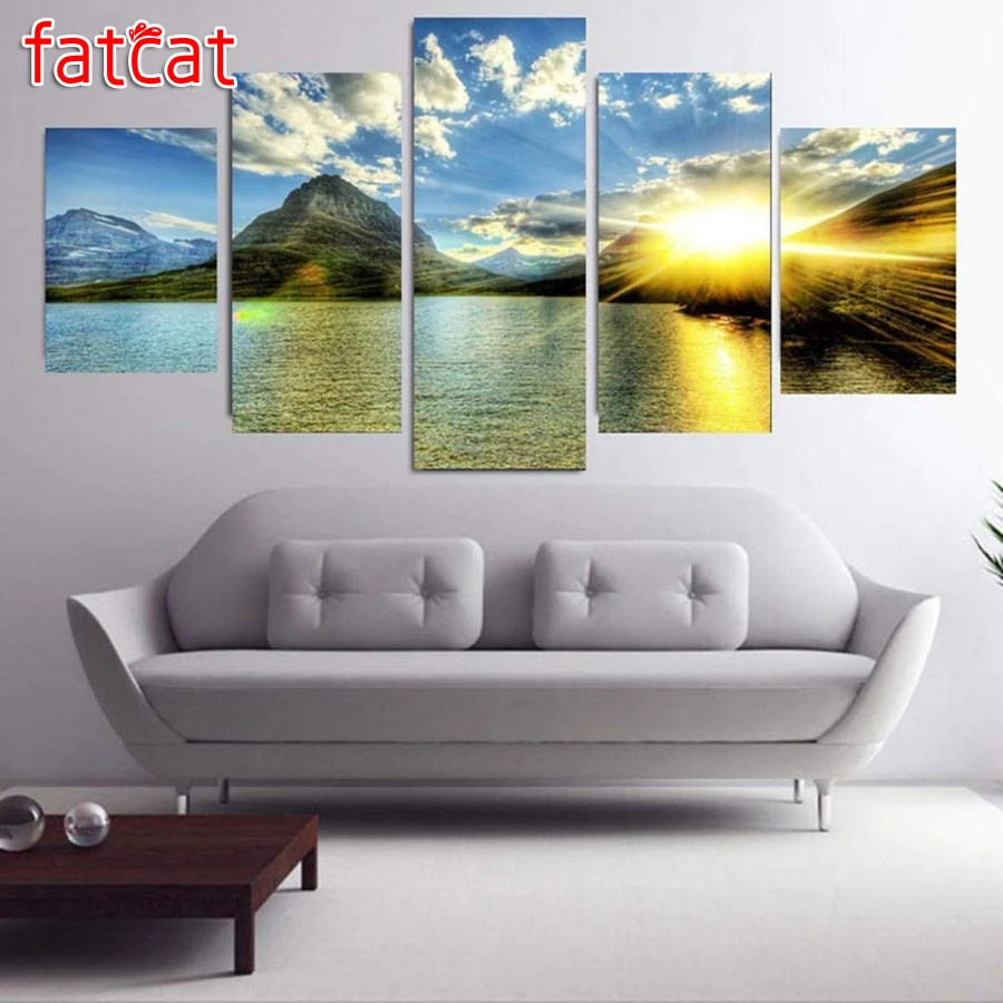 FATCAT Diy Diamond Painting 5 piece beautiful sunset lake natural scenery Full Square Round Diamond Embroidery Sale Decor AE832
FATCAT Diy Diamond Painting 5 piece beautiful sunset lake natural scenery Full Square Round Diamond Embroidery Sale Decor AE832