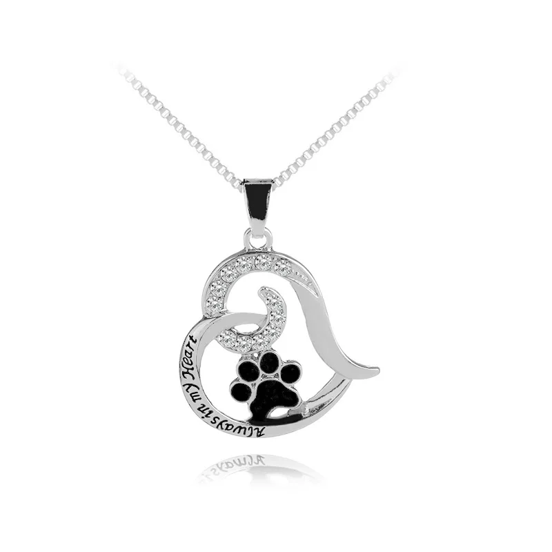 European and American new Always in my Heart fashion pet dog claw necklace hollow love footprint pendant
European and American new Always in my Heart fashion pet dog claw necklace hollow love footprint pendant