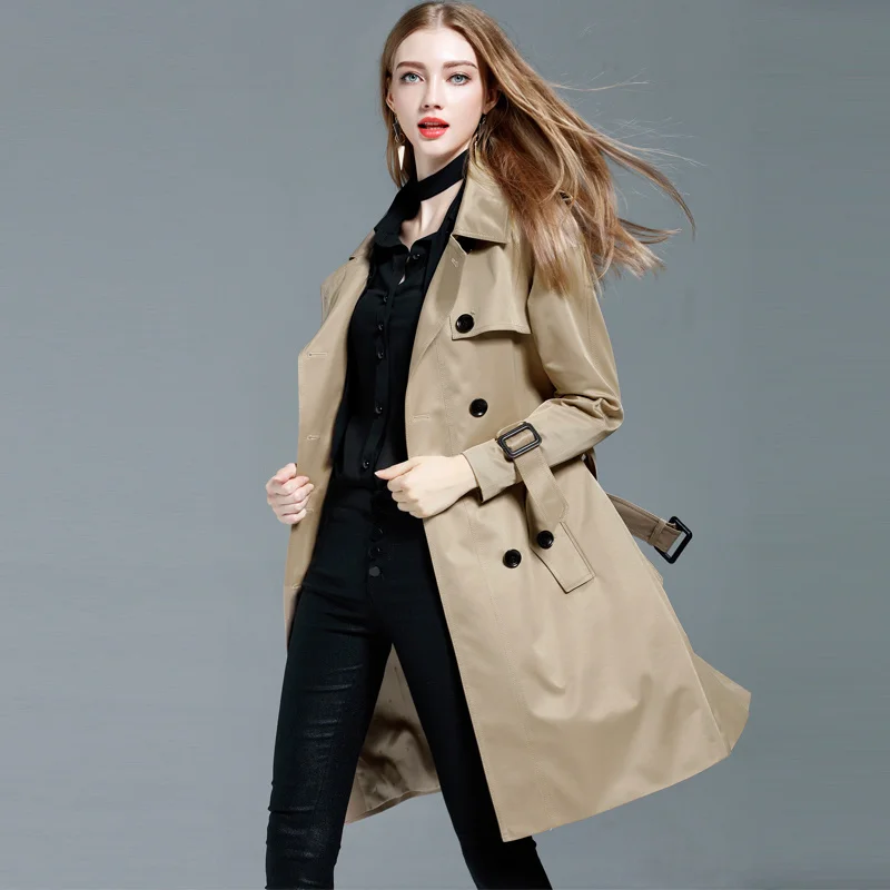 

KMETRAM Женская ветровка, весеннее пальто, женская одежда 2021, уличная одежда, длинные тренчи, пальто, верхняя одежда, Женское пальто MY2669
