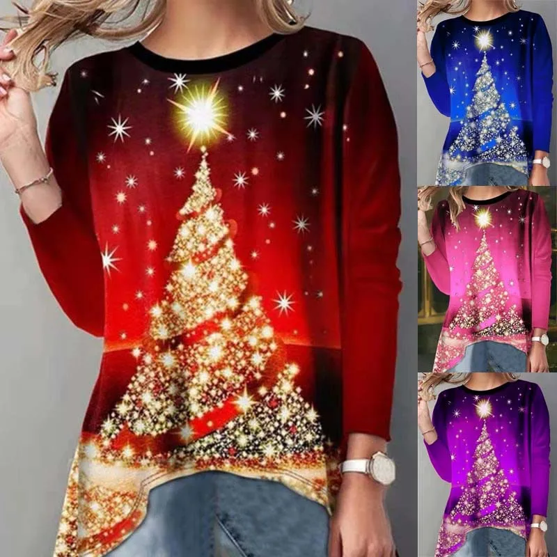 2021 New Christmas Printed Long Sleeve T-Shirt Explosive Autumn Lady Christmas Tree Printed Round Neck Long Sleeve T-Shirt Top
2021 New Christmas Printed Long Sleeve T-Shirt Explosive Autumn Lady Christmas Tree Printed Round Neck Long Sleeve T-Shirt Top