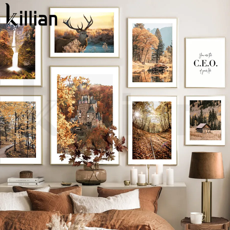 Maple Forest Autumn Castle Deer Pine Ginkgo Tree Canvas Painting Wall Art Landscape Posters and Prints Nordic Home Decoration
Maple Forest Autumn Castle Deer Pine Ginkgo Tree Canvas Painting Wall Art Landscape Posters and Prints Nordic Home Decoration