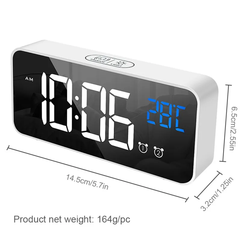 LED Digital Alarm Clock, Dual Alarm, 4 Brightness&13 Ringtones, 12/24H, Bedside Clock With Built-in Sound Senor, Temperature
LED Digital Alarm Clock, Dual Alarm, 4 Brightness&13 Ringtones, 12/24H, Bedside Clock With Built-in Sound Senor, Temperature