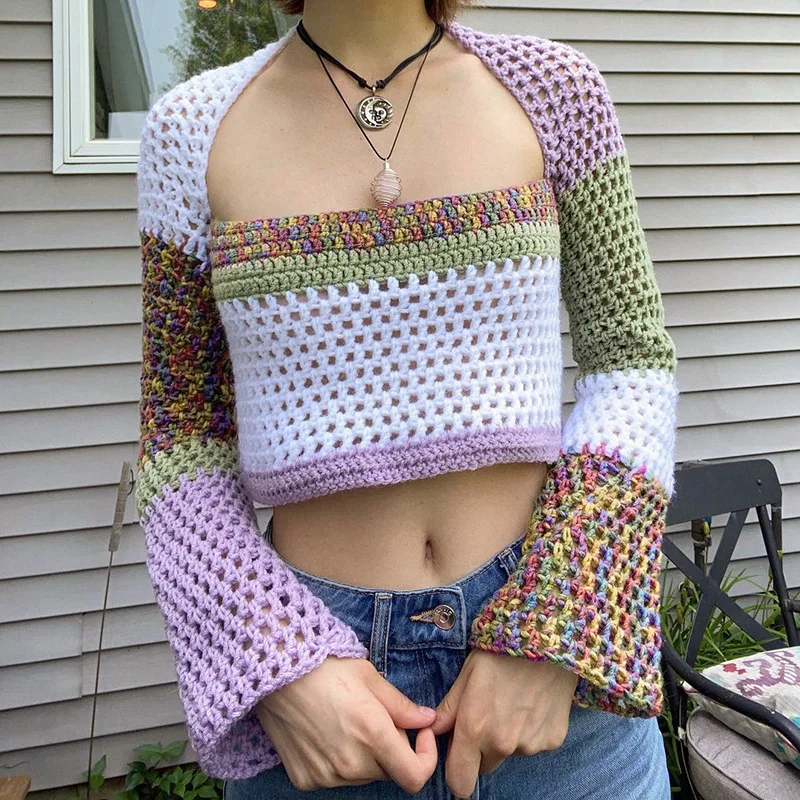 Dourbesty Color Block Patchwork Knitted Sweaters y2k Grunge Square Collar Long Sleeve Pullovers Crochet Knitting Women Jumpers
Dourbesty Color Block Patchwork Knitted Sweaters y2k Grunge Square Collar Long Sleeve Pullovers Crochet Knitting Women Jumpers