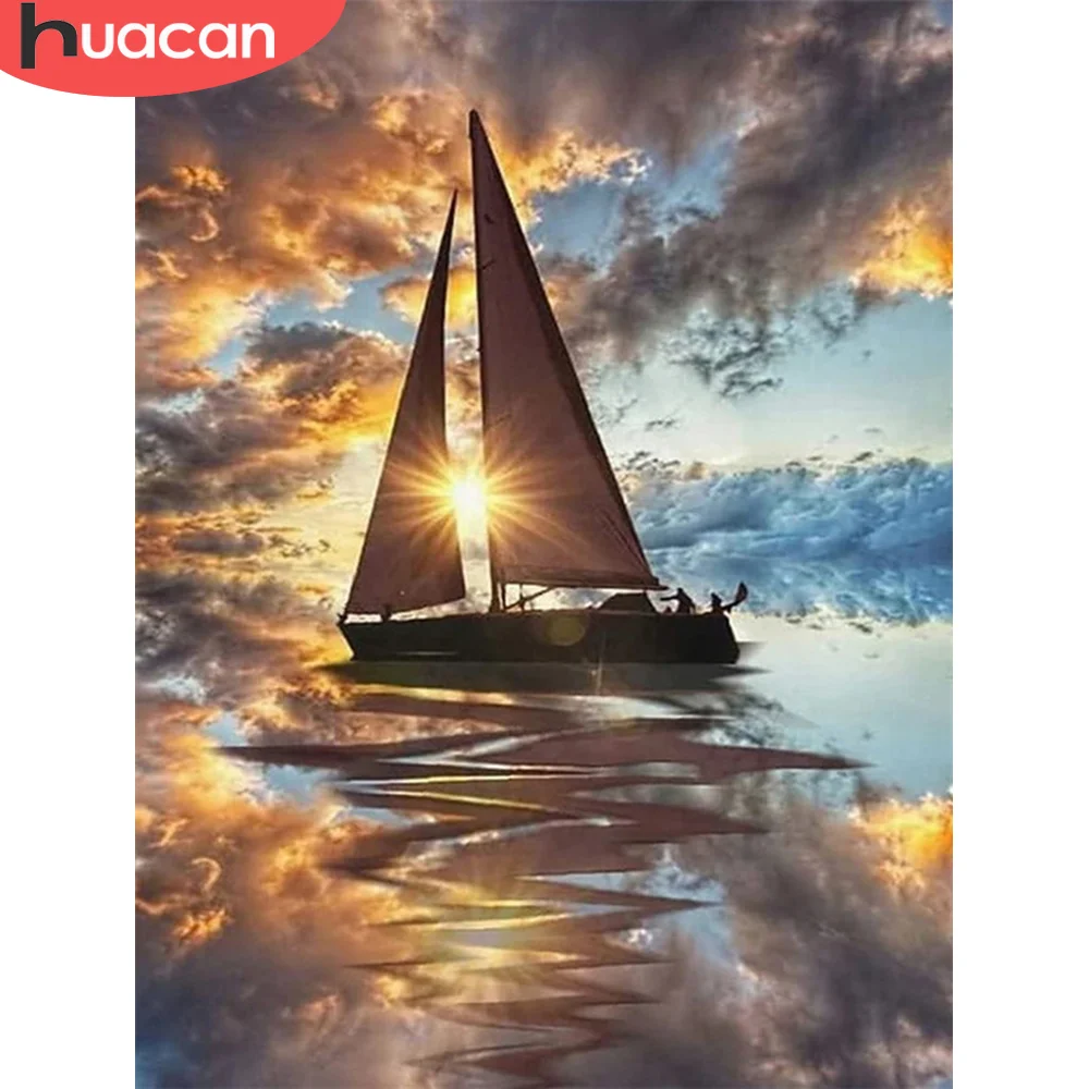 HUACAN Diamond Painting Sailboat Landscape Diamond Mosaic Sunset Cross Stitch Diamond Embroidery Ship Needlework Home Decor
HUACAN Diamond Painting Sailboat Landscape Diamond Mosaic Sunset Cross Stitch Diamond Embroidery Ship Needlework Home Decor