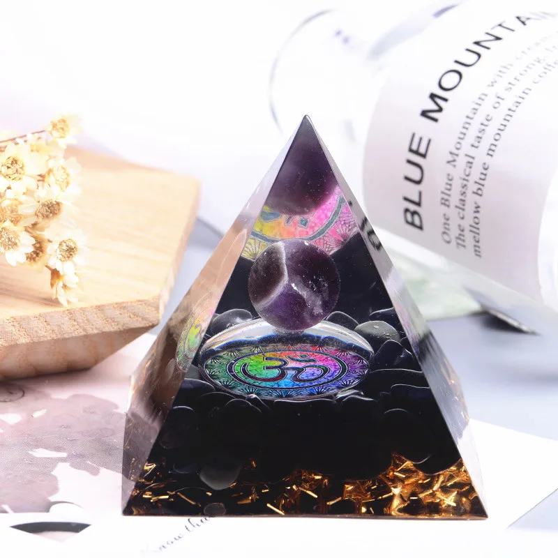Orgonite Pyramid 6cm Dream Purple Crystal Sphere Obsidian Natural Cristal Stone Orgone Energy Reiki Chakra Multiplier JZTQ-18
Orgonite Pyramid 6cm Dream Purple Crystal Sphere Obsidian Natural Cristal Stone Orgone Energy Reiki Chakra Multiplier JZTQ-18