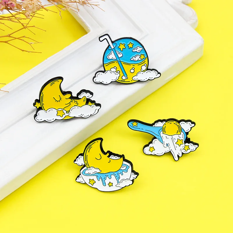 Cartoon Enamel Moon Starry Sky Pin Badge On Backpack Cute Brooch Pins For Clothes Broche For Women Girls Gift Hot Sale
Cartoon Enamel Moon Starry Sky Pin Badge On Backpack Cute Brooch Pins For Clothes Broche For Women Girls Gift Hot Sale