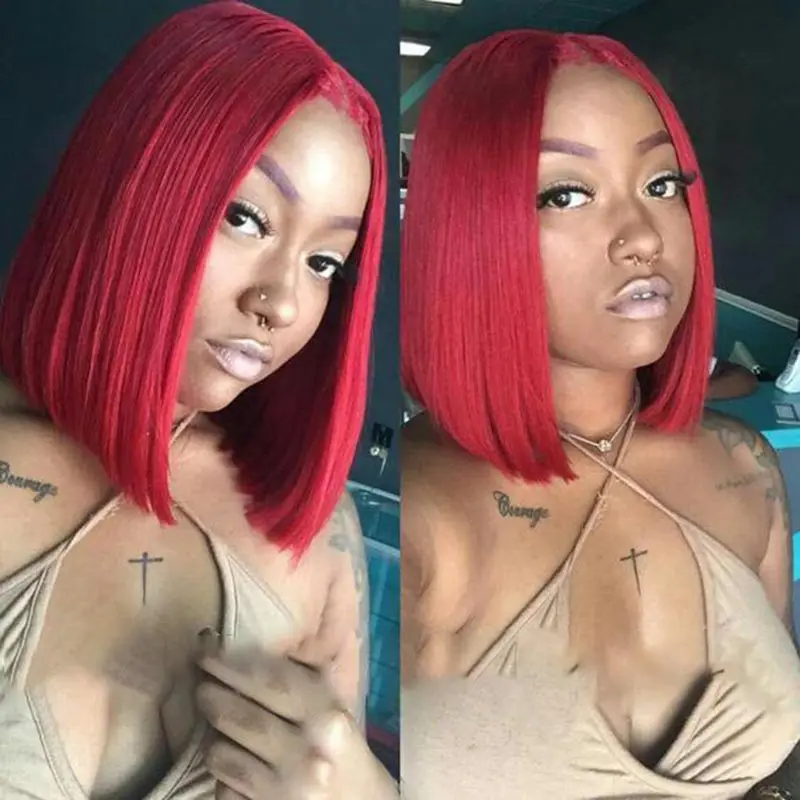 150 Density Red Burgundy Blonde Colored 13x1 Bob Lace Human Hair Wigs Peruvian Short Bob Wig Hd Transparent T Lace Part Bob Wigs
150 Density Red Burgundy Blonde Colored 13x1 Bob Lace Human Hair Wigs Peruvian Short Bob Wig Hd Transparent T Lace Part Bob Wigs