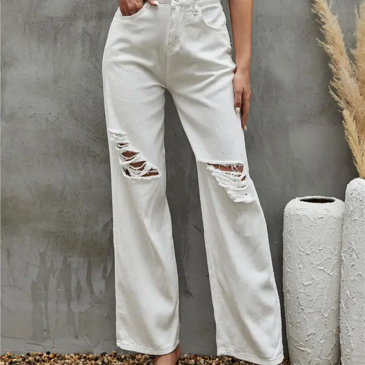 High Waist Wide Leg Jeans Women's Ripped Jeans 2021 Fashion New Loose Thin White Straight Pants
High Waist Wide Leg Jeans Women's Ripped Jeans 2021 Fashion New Loose Thin White Straight Pants