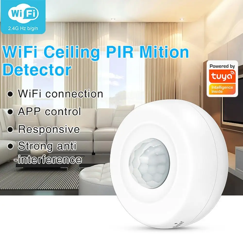 Wifi Ceiling Infrared Detector PIR Movement Sensor APP Alarm Security Burglar Motion Alarm Sensor IOS System Body Android H B7G2
Wifi Ceiling Infrared Detector PIR Movement Sensor APP Alarm Security Burglar Motion Alarm Sensor IOS System Body Android H B7G2