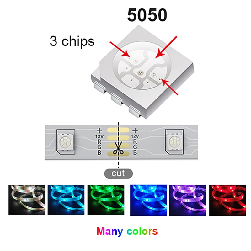 LED Strips Lights Bluetooth Led RGB 5050 Flexible Tape Diode 10M 15M DC 12V Remote Control+Adapter Blacklight Lef Bedroom | Лампы и