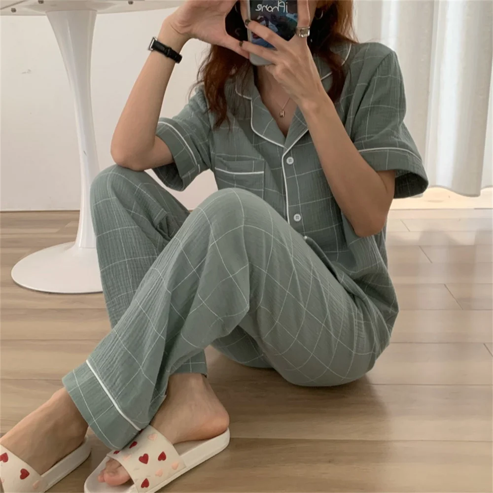 Alien Kitty Stylish Summer Plaid Thin Soft Loose-Fitting 2021 Printed New Homewear Femme Chic Casual Sleepwear Pajamas Sets
Alien Kitty Stylish Summer Plaid Thin Soft Loose-Fitting 2021 Printed New Homewear Femme Chic Casual Sleepwear Pajamas Sets